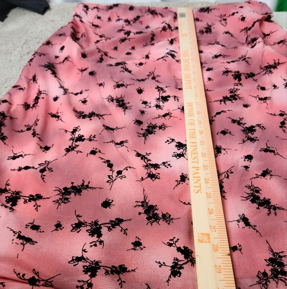 Women's Flocked Mesh Midi Slip Dress-Wild Fable Pink/Black Floral CrissCross XXL